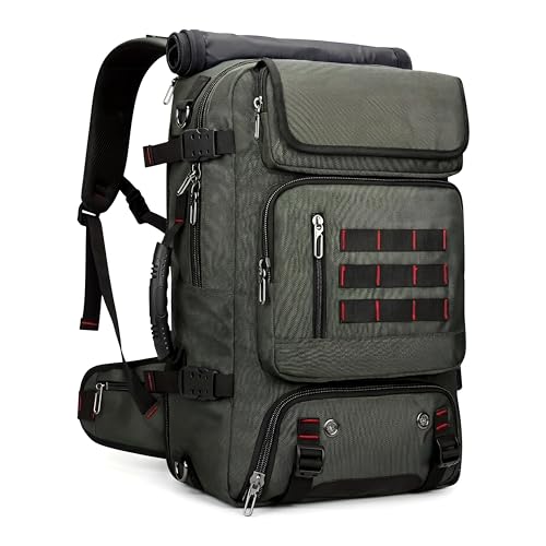 Travel Backpack with Shoe Compartment, Large Carry On Laptop Backpack, Water Resistant Weekender Bag for Men Women (Green, Green) - color: Green