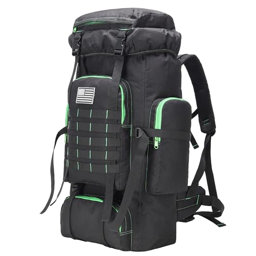 Hiking Backpack for Men 70L/100L Camping Backpack Military Rucksack Molle 3 Days Assault Pack for Climbing | Camping Backpack - color: 70l-blackgreen