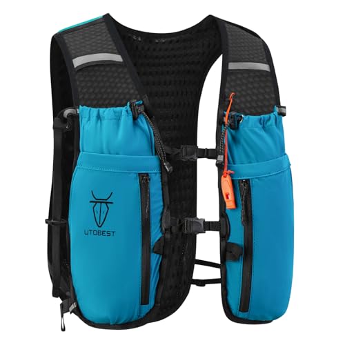 UTOBEST 10L Running Hydration Vest with 2L Bladder – Lightweight Trail Running Vest for Women & Men, Adjustable Marathon Backpack for Running - color: Blue (Vest Only), size: SM (Chest Size:30-35inch)