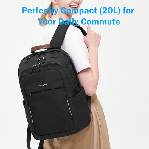 PUREVAVE YKK Zipper Travel Laptop Backpack for Men, and Women - color: Charcoal Black