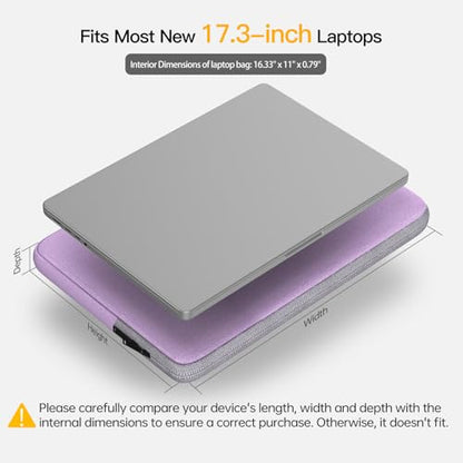 Laptop Sleeve 17 inch Laptop Bag for HP Lenovo Dell ASUS Acer Chromebook 17, HP Pavilion 17, ASUS Vivobook 17, Acer Nitro 5 17, Dell Inspiron 17, Lenovo IdeaPad 17.3 Computer Waterproof Case(Purple) - color: Purple