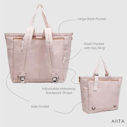 Diaper Bag Tote with Changing Pad, 20L Convertible Baby Bag with 12 Pockets and Insulated Bottle Holders, Crossbody Backpack for Travel, Light Pink - color: Light Pink