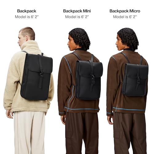 RAINS Backpack - Navy Waterproof Slim Backpack for Men and Women - 15 Inch Laptop Compartment, Flap Closure, Water Resistant & Water Repellent - 2 Year Warranty - color: Navy, size: Standard