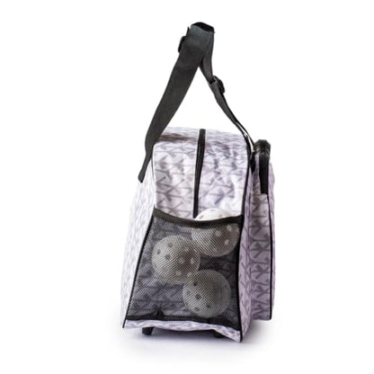 Pik’le’Ball Sport Premium Women's Pickleball Bag – Stylish and Versatile Sports Bag with Water Bottle Holder, Padded Paddle Pocket, and Spacious Design (fits 2+ Paddles!) - color: Court Couture White