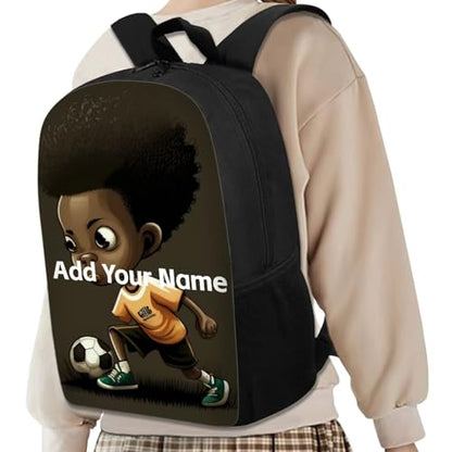 Afro Black Backpack For Girls Personalized Bookbag for Boys 4-6/8-12 Custom Name Book Bag Kids Elementary/Kindergarten School Bag Girl Back Pack - color: African Black Girl-14