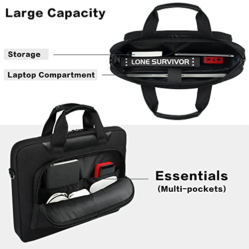 DOMISO 17-17.3 Inch Laptop Bag Large Capacity Laptop Shoulder Case for Dell XPS/Inspiron 17/HP Pavilion 17, Black - color: Black, size: 17 - 17.3 Inch