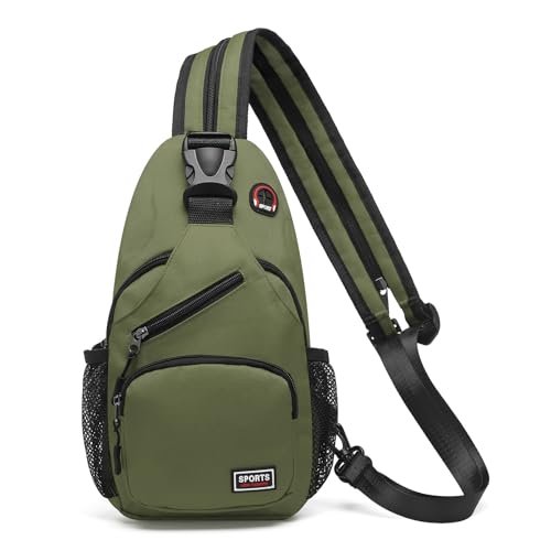 Convertible Sling Bags for Women Men, Lightweight Crossbody Backpack Daypack Fit for 7.9" Tablet for Casual Travel Sport Hiking (Dark Green) - color: Dark Green, size: Small