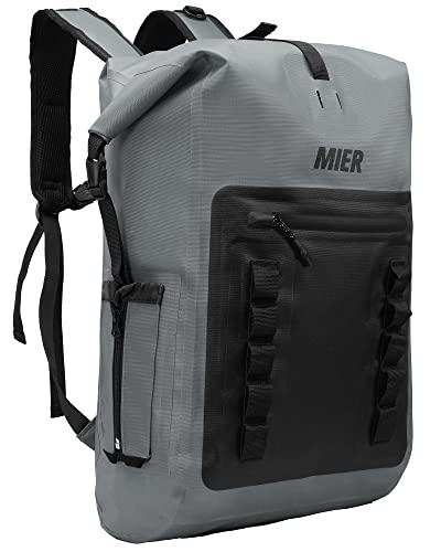 MIER Dry Bag Waterproof Backpack 30L Dry Sack Heavy Duty Roll-Top Closure for Kayaking, Beach, Boating, Swimming, Surfing - color: Dark Gray