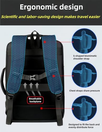 Business & Travel Laptop Backpack, Expandable Laptop Backpack,Carry on backpack,With USB Charging Port, Water Resistant, Men Women (01#Black) - color: 01#black