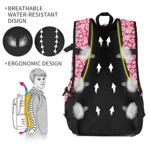 rickyh style School Backpack Travel Bag for Men & Women Lightweight College Back Pack with Laptop Compartmen - color: 04hongmao