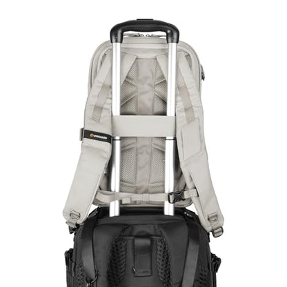 VANGUARD VEO Metro B20L Camera & Everyday Backpack (Cream) – Fits 70–200mm Attached, 14" Laptop Storage, Convertible Daypack Design, Carry-On Ready - color: Cream, size: 20L