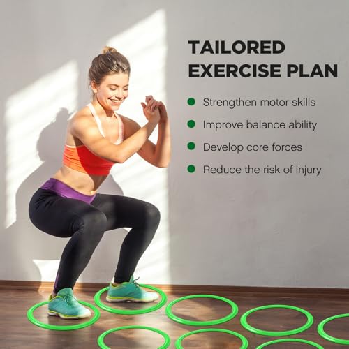 Deekin Agility Rings Speed and Agility Training Rings Exercise Speed Circle Jumping Hoops for Training Toss Equipment - color: Green, size: 15 Inch