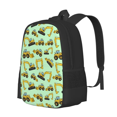 Breathable Outdoor Daypack Cartoon Construction Truck Excavator, Durable Anti Theft Travel Backpack Adjustable Strap Shoulder Bag for Hiking Camping City Walking - color: Design (877)