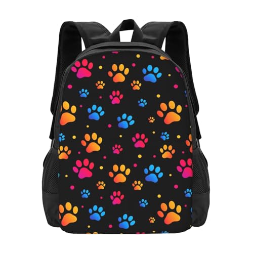 Durable Polyester Rucksack Cute Dogs Paws Print Animal, Multipurpose Anti Theft Travel Camping Backpack Casual Shoulder Bag for Men Women Daily Outdoor Activity - color: Design (542)