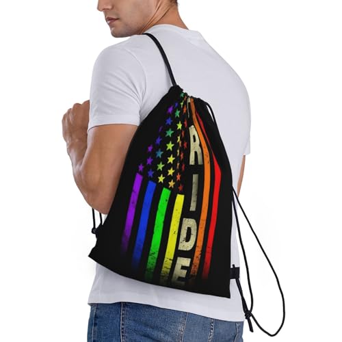 Rainbow Pride LGBT Drawstring Backpack Bag Sport Gym Dance Beach Travel Sackpack for Women Men - color: Lgbt_ddd00643