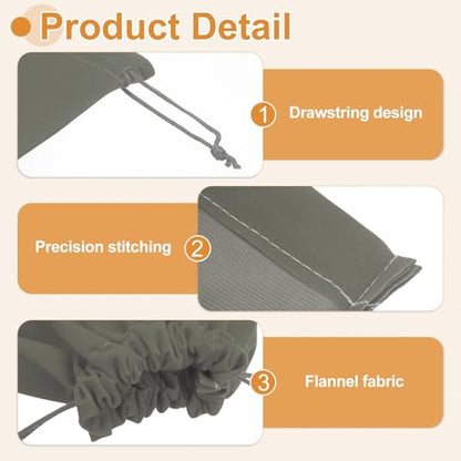 Cloth Shoe Bags for Travel, Flannel Pouch with Drawstring Closure Washable Breathable Cotton Fabric, 15.8x11.8" & 2 Pcs & Gray- Fit for (Men Women/Luggage/Storage) - color: Gray