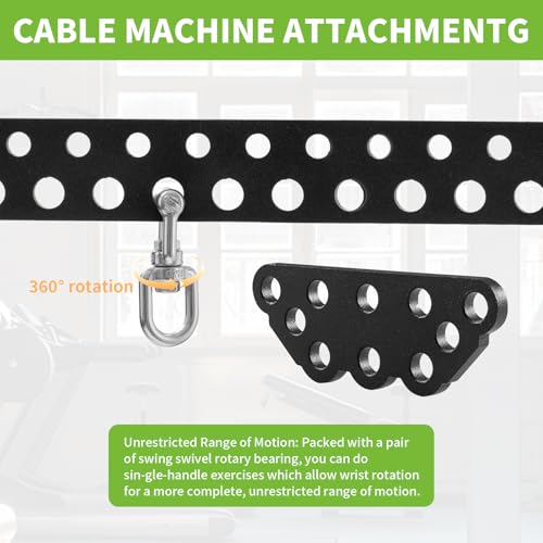 Multi-Grip LAT Pull Down Bar Hardened Powder-Coated Finish, 360° Rotating Stainless Steel Adapter, Neutral & Wide Grip Spreader Bar for Pulley System Gym & Cable Machines - color: BLACK-38&6in