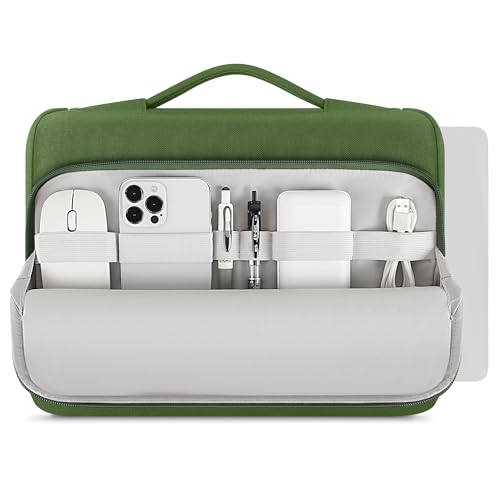 DOMISO 360 Protective Laptop Sleeve 15.6 inch Laptop Case with Handle Laptop Carrying Case for 15 inch MacBook Air/Pro Laptop Case 15.6 inch Compatible with MacBook Air 15 inch M3 2024,Green - color: Green, size: 15-15.6 inch
