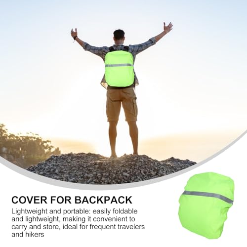 Alipis High Visibility Backpack Rain Covers with Reflective Strip Waterproof Backpack Covers Storage Pouch Anti-Slip Buckle - color: Light Green