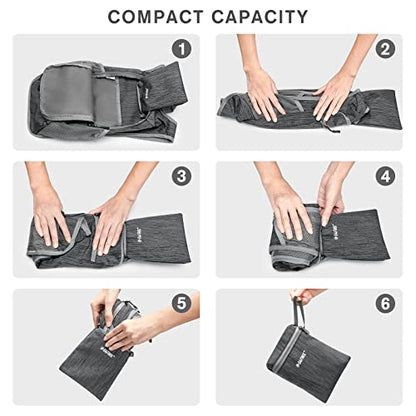 G4Free 10L/15L Hiking Backpack Lightweight Packable Hiking Daypack Small Travel Outdoor Foldable Shoulder Bag - color: Black, size: 15L