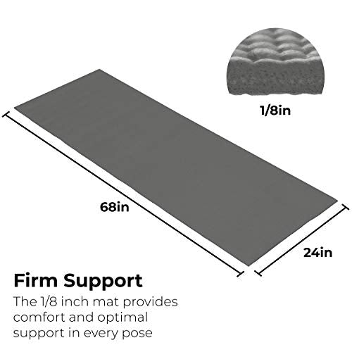 10-Pack Yoga Mat, 68" x 24" Non Slip Exercise Mat, 4mm Thick Gym Mat for Fitness and Stretching, Bulk Non Toxic Yoga Mats for Schools and Studios - color: Gray