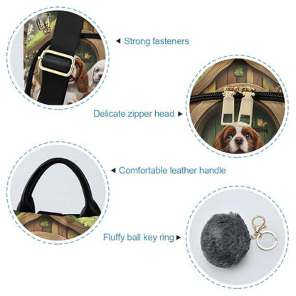 ALAZA Many Flower Butterfly Charles Cavalier Dog Trips Hiking Camping Rucksack Pack for Women - color: multicolor 19