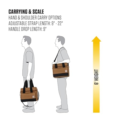 Carhartt Insulated Two Compartment Cooler, Durable Water Repellent Material W/Front Zippered Pocket for Camping, Beach & Travel - color: Port, style: 24 Can