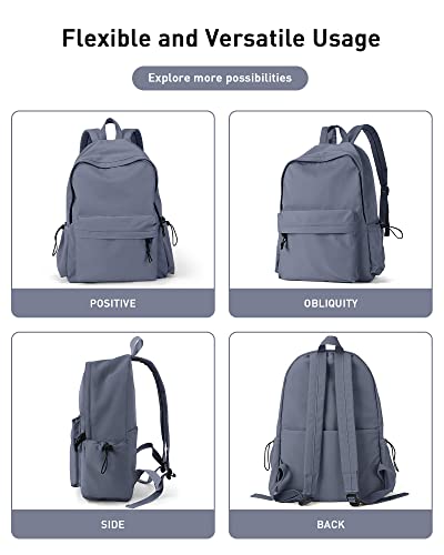 BJLFS School Bag Backpack for Women Kids Teens Girls, Small Bookbag College Student Backpack for School Men Boys, Mochilas Escolares para Casual Daypack Mini Book Bag Blue ﻿ - color: Small Dark Blue