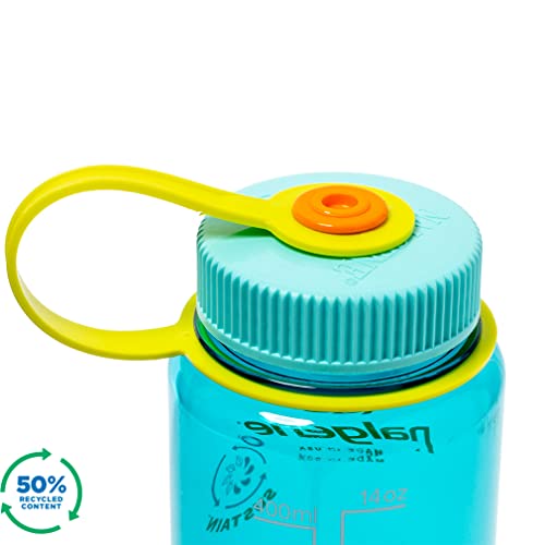 Nalgene Sustain Tritan BPA-Free Water Bottle Made with Material Derived From 50% Plastic Waste (using ISCC certified mass balance), 16 OZ, Wide Mouth, Cerulean (Pack of 6) - color: Cerulean Sustain, size: 16 Ounces (Pack of 6)