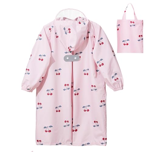 Toddler Kids Raincoat Boys Girls Rain Jacket Waterproof Rain Poncho Reusable Outwear Rainwear Rain Suit - color: Cherry, size: 10-12 Years