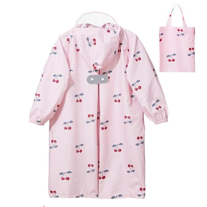 Toddler Kids Raincoat Boys Girls Rain Jacket Waterproof Rain Poncho Reusable Outwear Rainwear Rain Suit - color: Cherry, size: 10-12 Years