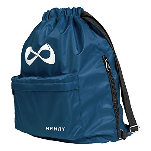 Nfinity Drawstring Backpack Large Capacity Multi-Compartment Cinch Bag - color: Kelly Green