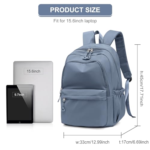 Casual Laptop Backpack for Women Men College Bookbag Waterproof Lightweight School Bag 15.6inch Laptop Daypack Large Capacity School Backpack for Teens Boys Girls (sapphire blue) - color: Sapphire Blue