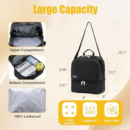 NEW TILAMI 19 Inch Rolling Backpack with Lunch Bag for Girls Boys Wheeled Laptop Backpack Durable Carry-on Bag School Travel, Pure Black - color: Pure Black