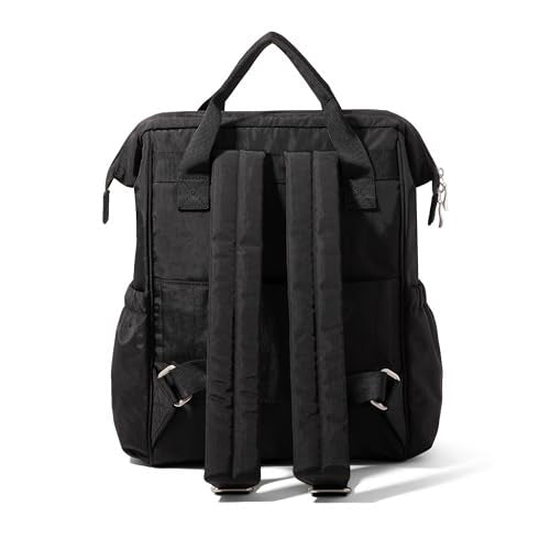 Baggallini City Scape Backpack - 15"x11" Lightweight Work Travel Bag w/Luggage Sleeve & RFID - color: Black