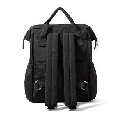 Baggallini City Scape Backpack - 15"x11" Lightweight Work Travel Bag w/Luggage Sleeve & RFID - color: Black