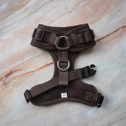 Premium No-Pull Dog Harness Soft Neoprene & Breathable Mesh Vest with Front & Back Clip D-Rings Adjustable Lightweight Walking Harness for Puppies, Small & Medium Dogs (Dark Chocolate Brown, S) - color: Dark Chocolate Brown, size: S: Neck=13.8-17.3''/Ches