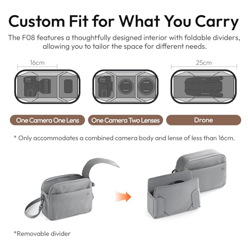 ULANZI F08 Camera Bag Lightweight, Professional Splash-proof Photography Camera Case Travel for Photographers Unisex Drone DSLR Mirrorless Camera Lens Tripod Holder 16'' Laptop-18L