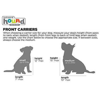 Outward Hound PupPak Dog Front Carrier, Small, Grey – Hands-Free Hiking & Camping Pet Backpack for Small Pets up to 10 lbs, Padded Straps, Breathable Mesh, Water-Resistant, Safety Clip - size: 12.0"L x 7.0"W x 11.5"H