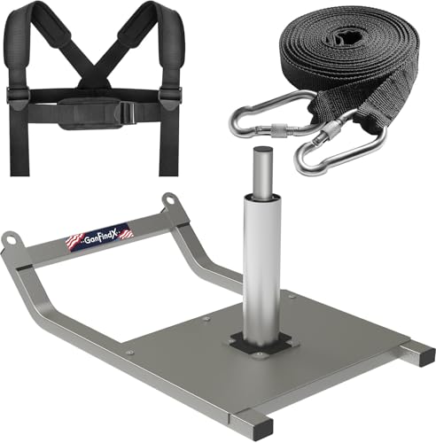 GanFindX Weight Sled, Workout Sled, Fitness Strength Training Sled for Athletic Exercise and Speed Improvement, Suitable for 1" and 2" Weight Plates - color: Gray