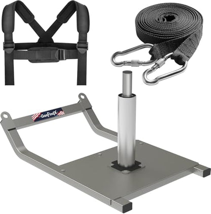 GanFindX Weight Sled, Workout Sled, Fitness Strength Training Sled for Athletic Exercise and Speed Improvement, Suitable for 1" and 2" Weight Plates - color: Gray