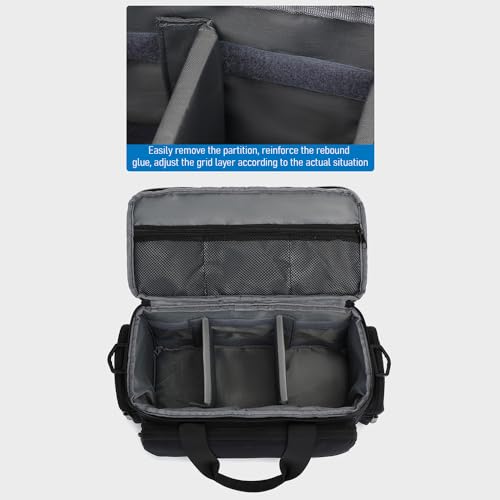Andoer Camera Case Small Camera Bag Travel Camera Shoulder Bag Water-Resistant Shock-Proof Camcorder Bag DSLR Camera Bag for Mirrorless Camera with Removable Dividers and Shoulder Strap for Women Men