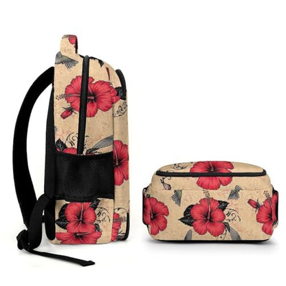 Travel Backpack Purse for Women, Classic Hummingbird Art Lily Flowers Birds Cute Laptop Backpack with Tumbler Holder for Nurse Teacher College Work Casual Daypack - color: Pattern (331)