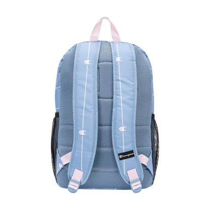 Champion Kids' Merit Backpack with Padded Straps, Water Bottle Pocket and Laptop Compartment for Daily Use, Endless Sky/White/Rose, One Size - color: Endless Sky/White/Rose