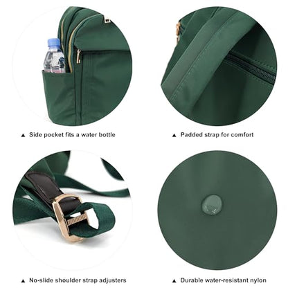 M-ioi-M Small Mini Nylon Fashion Backpack Purse for Women, Petite - color: Green