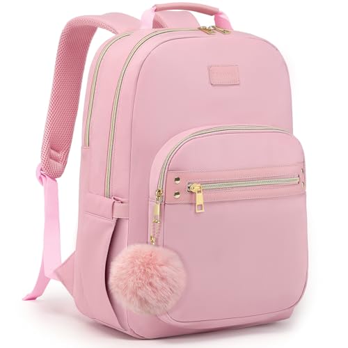 bagswan School Backpack for Women Girls Bookbag: 15.6 inch Cute Laptop Backpack for College Students Teens Casual Daypack Middle High School BookBags Waterproof Back Pack for Travel Pink - color: 2.pink, size: 15.6 Inch