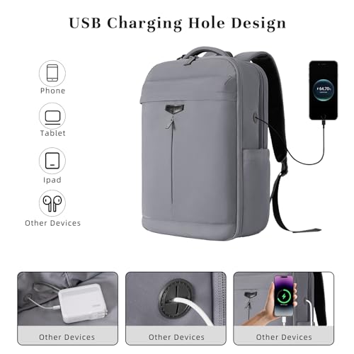 Timeet Travel Backpack for Women Men, 32L 4 In 1 Carry on Luggage Backpack, TSA Friendly Flight Approved 17 Inch Laptop Backpack, Waterproof Travel Bag for Work School Camping Hiking, Elegant Gray - color: Elegant Gray