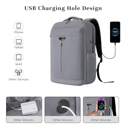 Timeet Travel Backpack for Women Men, 32L 4 In 1 Carry on Luggage Backpack, TSA Friendly Flight Approved 17 Inch Laptop Backpack, Waterproof Travel Bag for Work School Camping Hiking, Elegant Gray - color: Elegant Gray