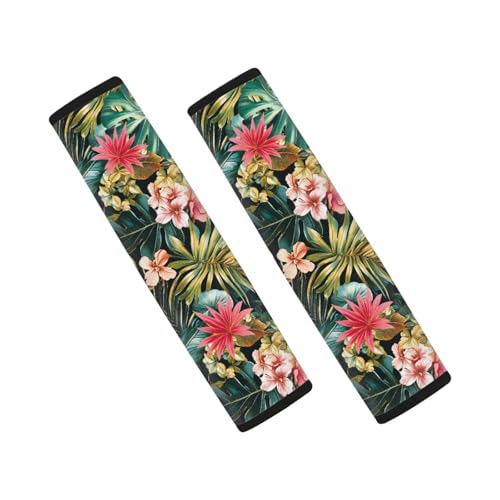 Forchrinse Hawaiian Hibiscus Car Seat Belt Cover for Women 2 PCs Shoulder Strap Pads Cover,Safety Belt Strap Shoulder Pad - color: Hawaiian Hibiscus