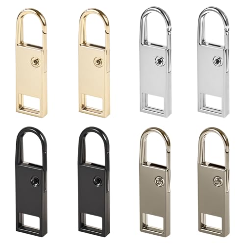 BagHeiyy 8 Pcs Zipper Pull Replacement – Easy to Install Spring-Loaded Metal Zipper Pulls, No Tools Required – Hook-Style for Jackets, Backpacks, Suitcases, and More - style: Large 1.4 inches*8 pcs.